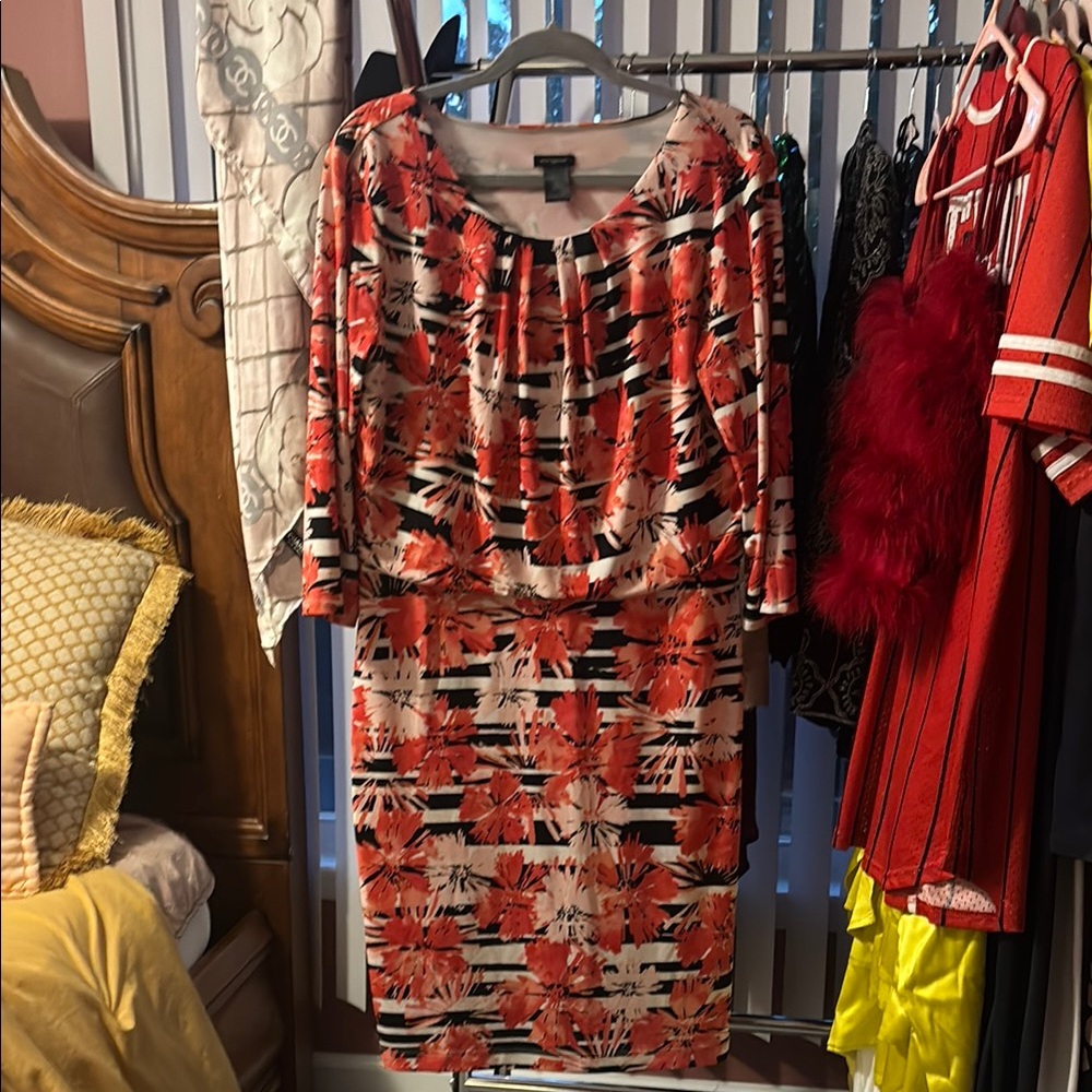 Ann Taylor Pink and Red Floral Dress
